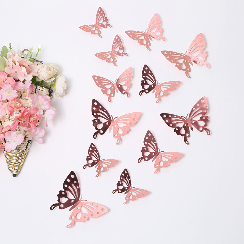 Modelo B 12 mariposas rosas