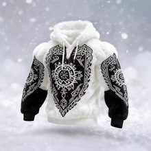 2026跨境欧美亚马逊独立站休闲宽松3D印花连帽套头卫衣