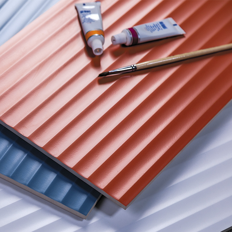 彩色馬卡龍橫紋波浪紋網紅瓷磚衛生間陽台浴室廚房牆磚300x600