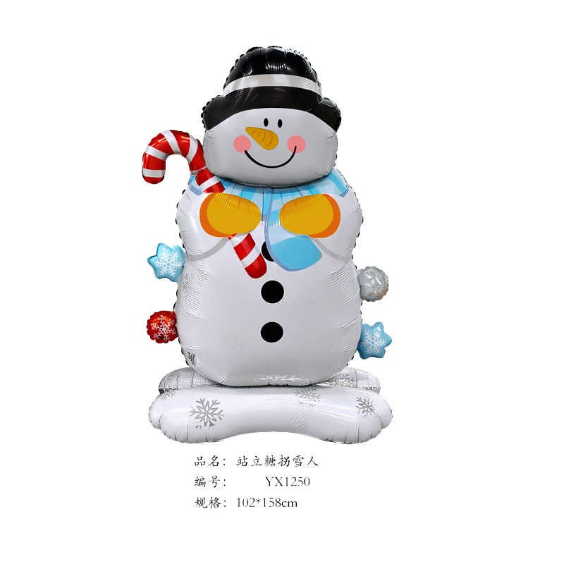 クロスボーダークリスマスサンタクロース杖ヘラジカスノーフレーク雪だるま漫画アルミフィルムバルーンクリスマスパーティー装飾ボール|undefined