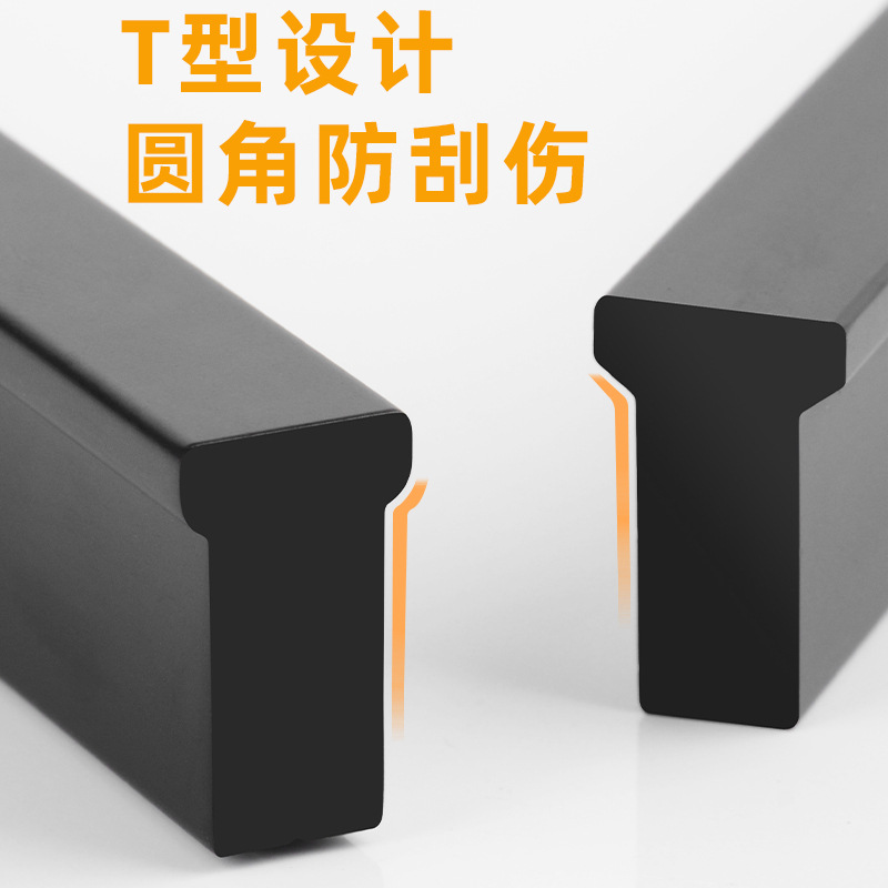 Moderno simple en forma de T mango largo aleación de aluminio sólido armario puerta gabinete mango alargado puerta Nórdica