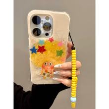 卡通凌乱涂鸦线条爆炸头星星人适用iphone16promax苹果15手机壳14