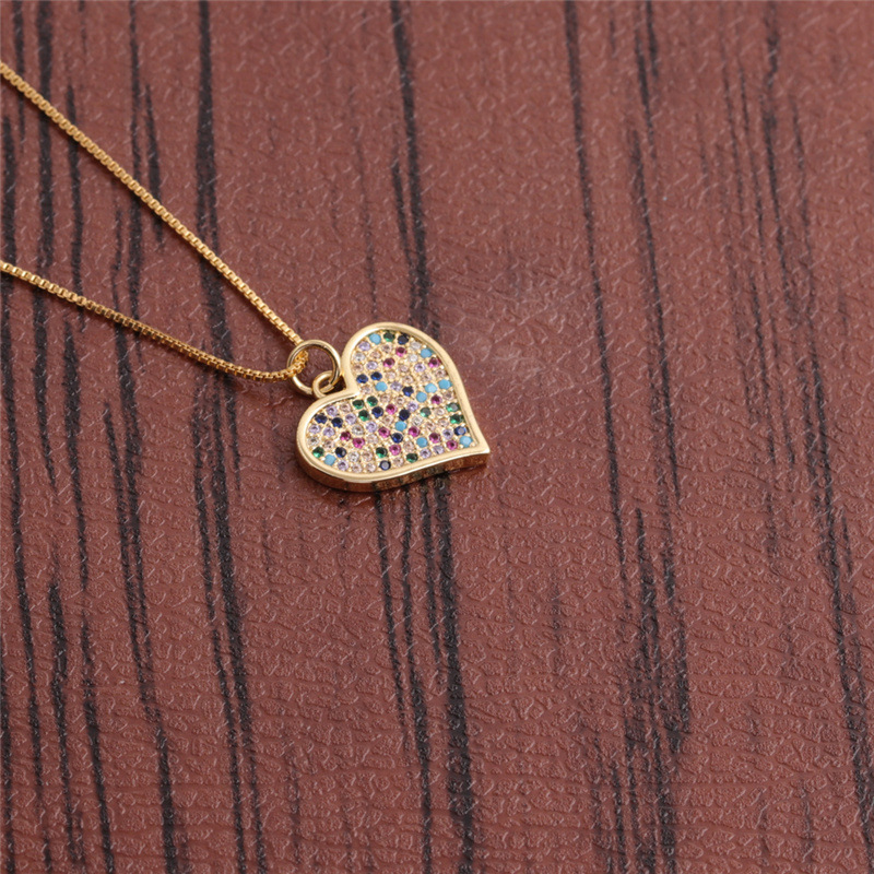 Fashion Heart-shaped Devil Eyes Zircon Pendant Necklace