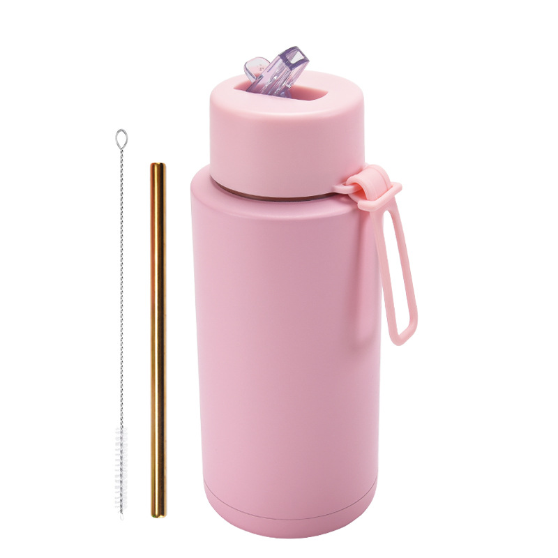 2025 nuevo hervidero deportivo de acero inoxidable de gran capacidad, de boca grande portátil estadounidense de 1L, preservación del calor y enfriamiento al vacío