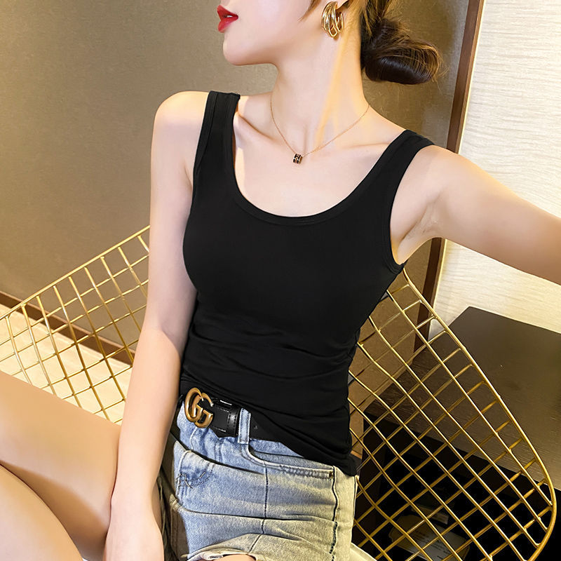 Black Camisole Vest Women's Outer Wearing Inner Wearing Beautiful Back Internet Popular French Base Top Design Sense Niche Summer Fashion