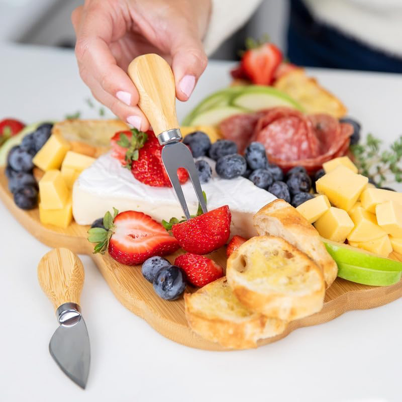 Tablero de cortar de bambú creativo de dibujos animados tabla de cortar hogar multifuncional tabla de cortar fruta plato de aperitivos queso tabla de queso bandeja de Bambú