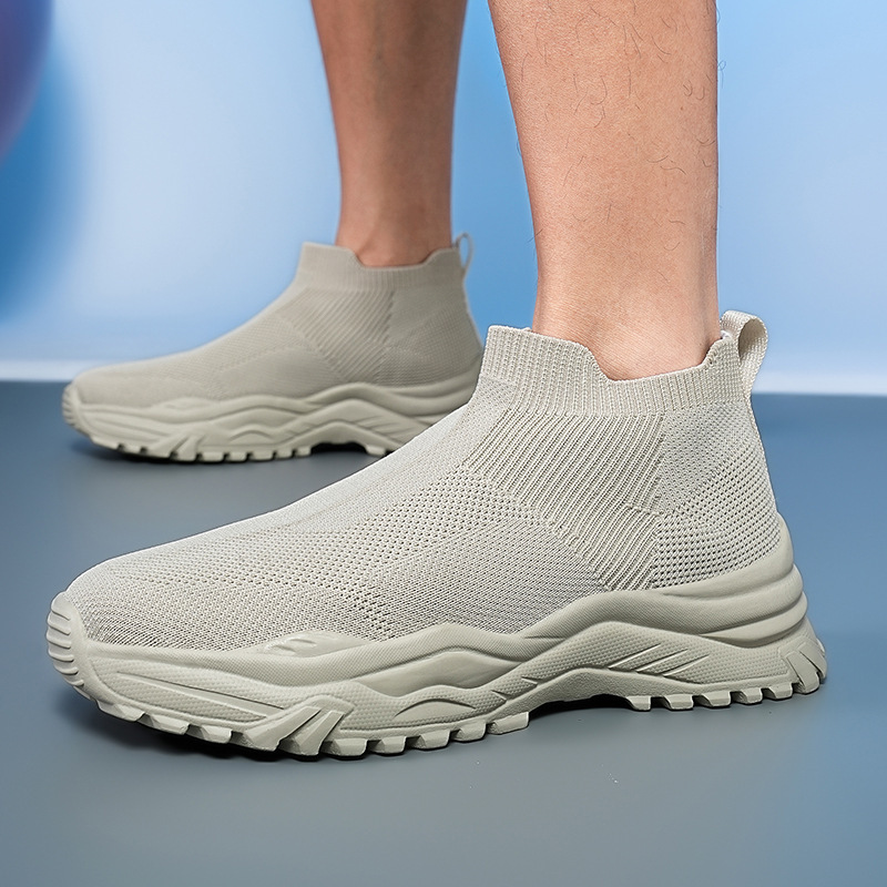 Otoño transfronterizo AliExpress Amazon zapatos de malla de tamaño grande respirables zapatos de calcetines de tela de vuelo zapatos de calcetines de calcetines