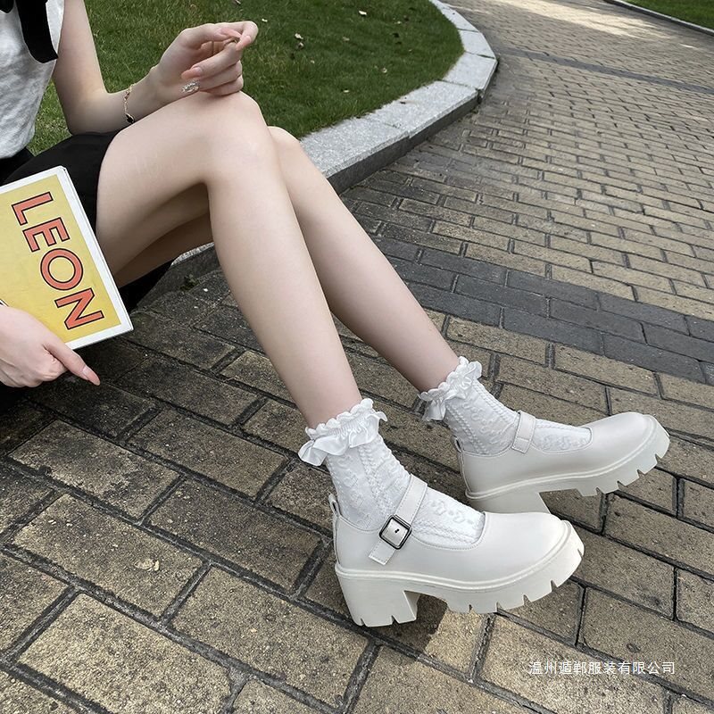 Japanese-style Mary Jane shoes, women's small leather shoes, thick-soled platform shoes, fashionable and versatile, with a cute buckle strap, cute JK women's shoes for winter