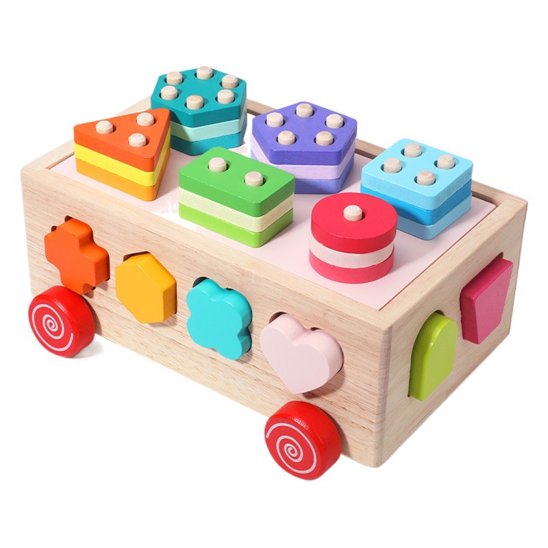 CPC remolque de inteligencia para niños forma cognitiva de los niños a juego niños y niñas ensamblados conjunto columna bloques de construcción Juguetes