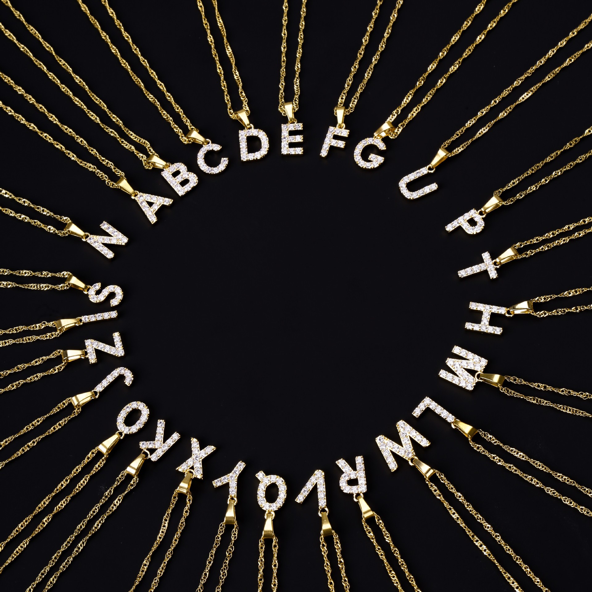 Zircon Inlay Material Real Gold Plated Constellation 304 Stainless Steel Simple Style Classic Style Waterproof Non Tarnish 304 Stainless Steel Pendant Necklace