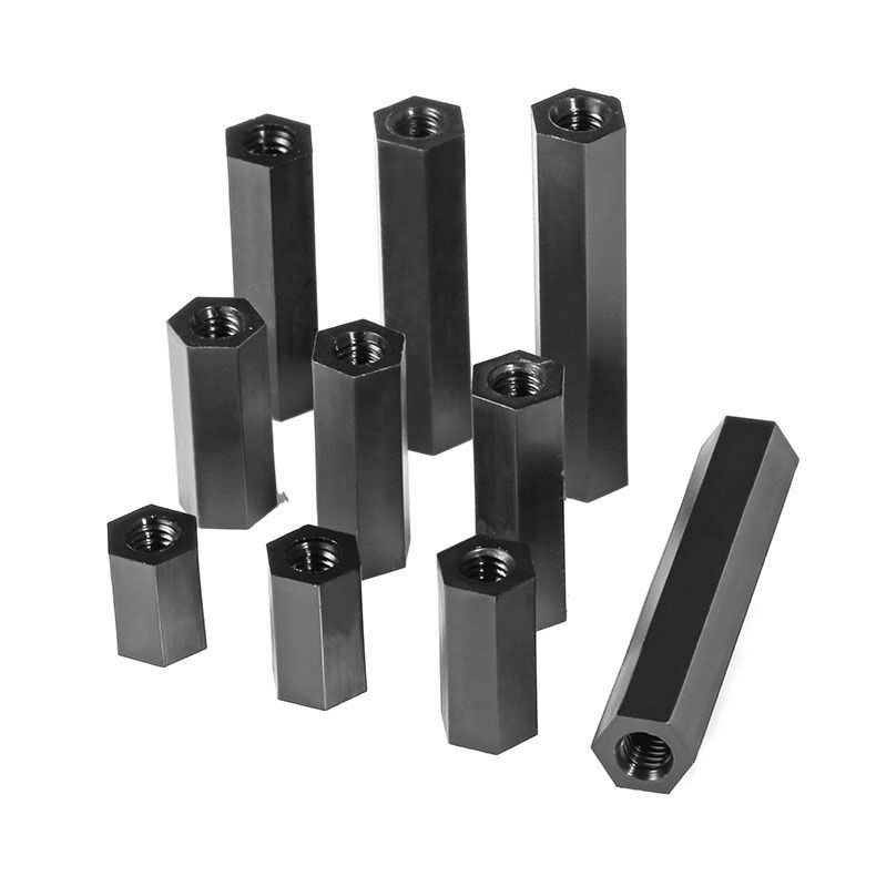 black Double-pass Nylon column M2-M4 black Nylon column Six corners Spacer Double-pass plastic cement Support column