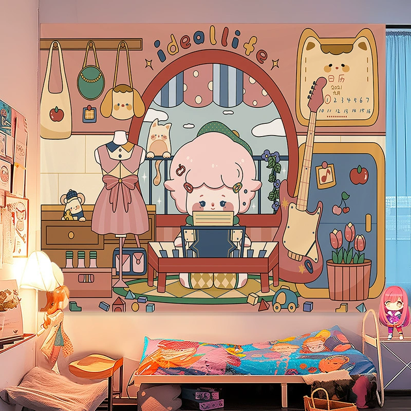 Постельное полотно Санрио Мели для стены hellokitty аренда дома декоративная тёплая романтическая подложка настенное полотнище