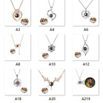 跨境爆款100种语言我爱你投影饰品彩图片照片定 制桃爱心项链吊坠