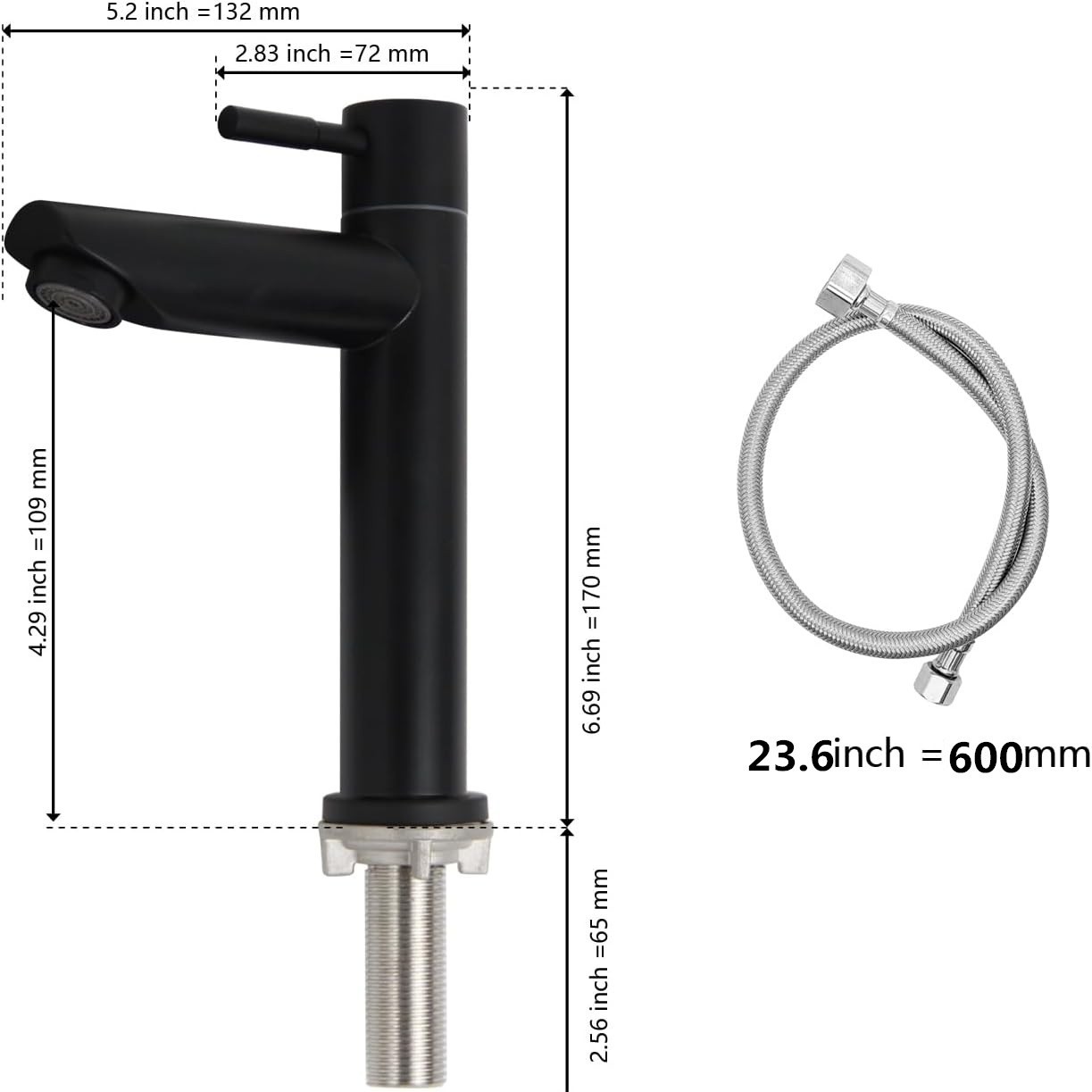 Lavabo caliente y fría del grifo de acero inoxidable baño grifo de baño lavabo solo grifo frío válvula mezcladora