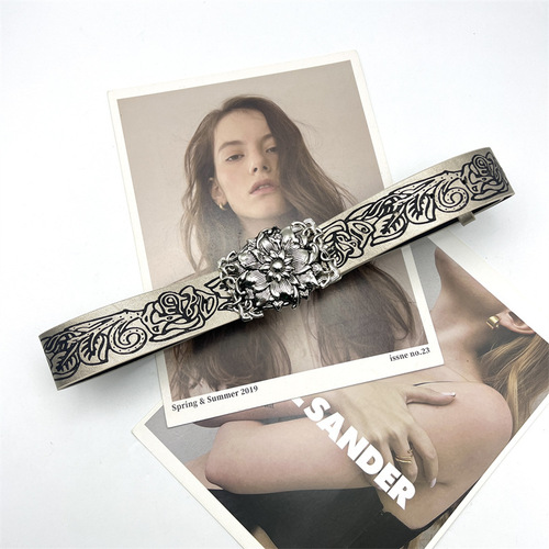 Design sense niche retro belt women's decoration with skirt jeans y2k hot girl belt versatile 2024 new style