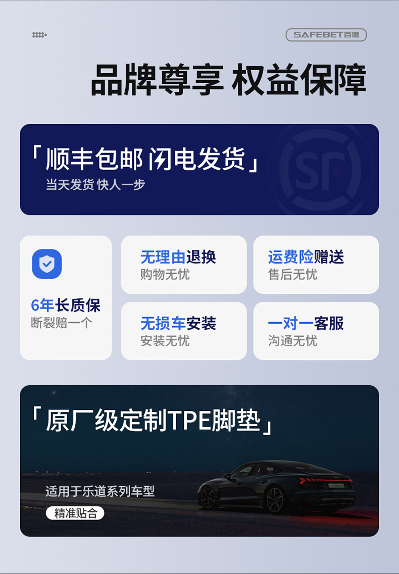 Suitable for Ledao L60 L80 L90 Special Vehicles, All-Weather Tpe Car Trunk Mat and Tailgate Accessories