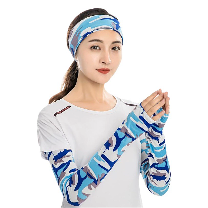 Трансграничные камуфляжные рукава из ледяного шелка, солнцезащитные рукава, летние рукава для велоспорта на открытом воздухе, 53 см, спортивные рукава для пальцев, ледяные рукава для мужчин и женщин