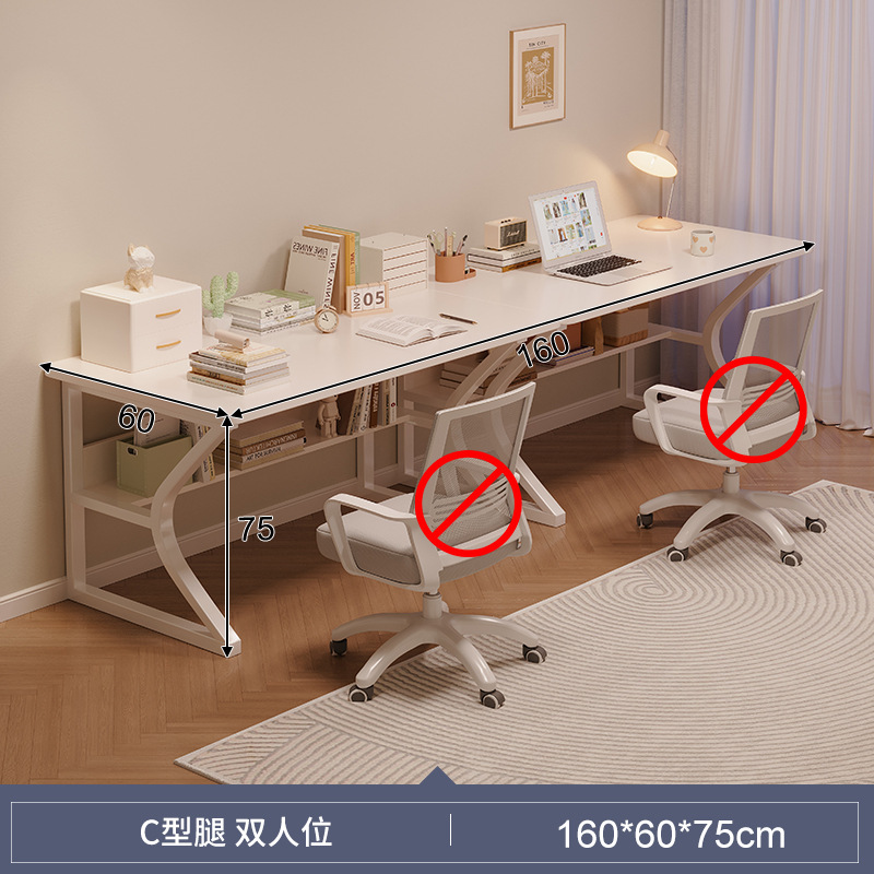 Mesa de computadora de dos personas mesa de escritorio para estudiantes de estudio en el hogar escritorio de dormitorio pequeño escritorio escritorio minimalista escritorio de oficina blanco