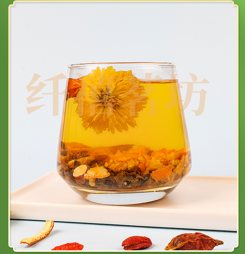 Dandelion Goji Chrysanthemum Tea 12g x 12 Teabags Caffeine Free Herbal Blend for Daily Wellness preparation