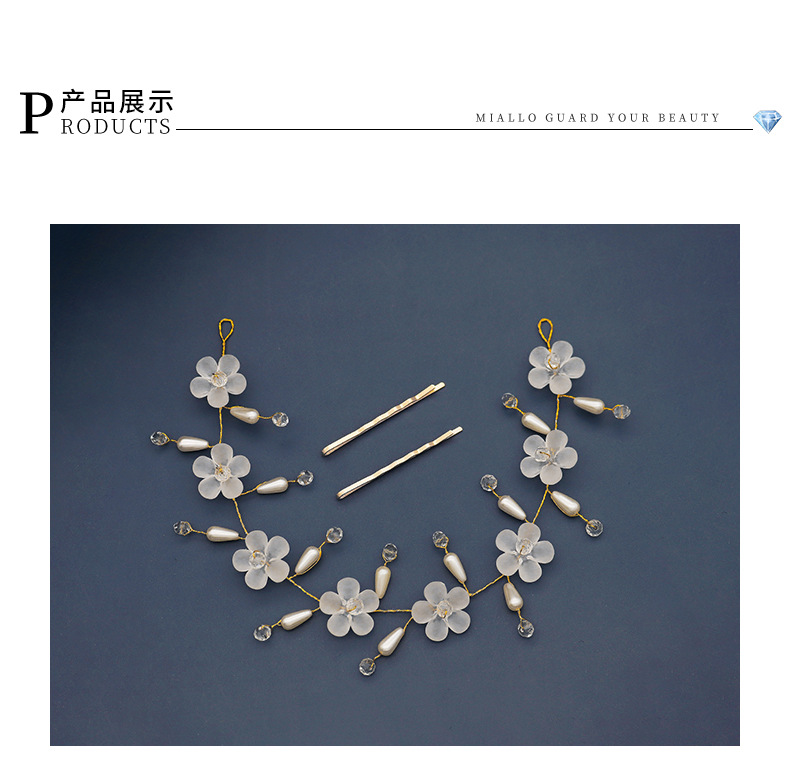 Fashion pearl handmade crystal bridal headband