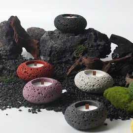 水泥香薰蜡烛室内家居装饰工艺品蜡烛台北欧高颜值蜡烛容器摆件