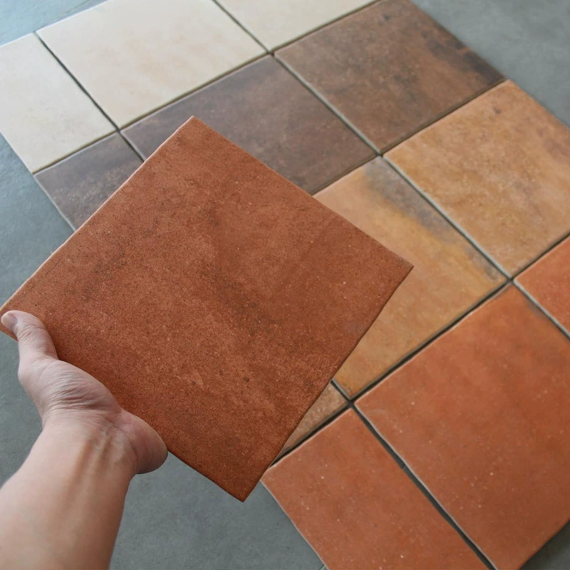 Ретро терракотовые антикварные плитки 220x220 в стиле хаки для кафе, чайных и ресторанов, рекомендуют дизайнеры, маленькие плитки
