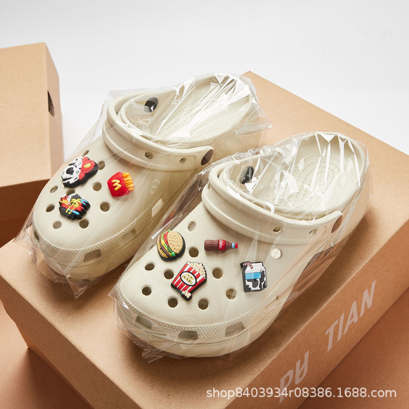 Cloud Hole Shoes Women Puff Thick Bottom Increased Outdoor 2025 New Explosive Breathable Feeling Men's and Women's Same Style Cloud Hole Shoes Women Puff Thick Bottom Increased Outdoor 2025 New Explosive Breathable Feeling Men's and Women's Same Style