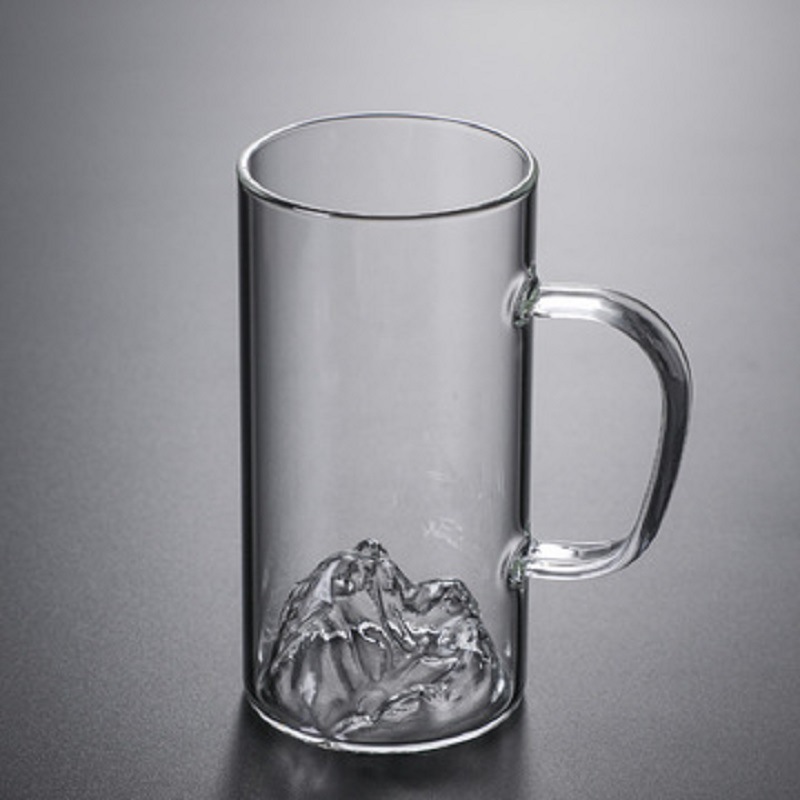 Venta al por mayor sin mango Guanshan taza de té de vidrio transparente con mango taza de agua doméstica taza de jugo flor taza de té taza de agua de vidrio