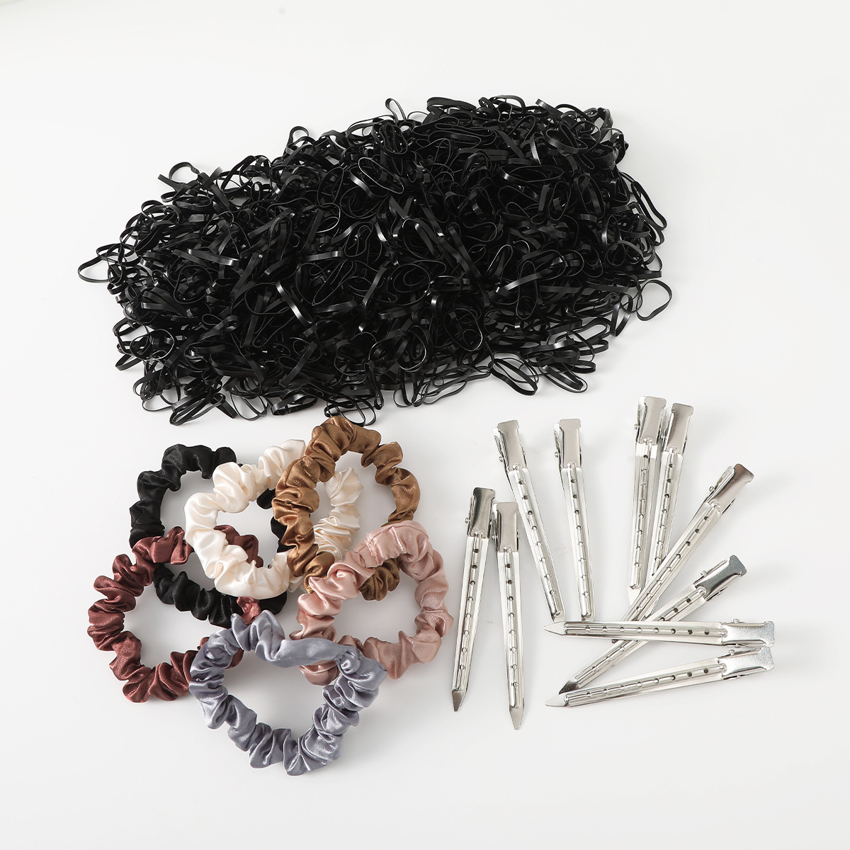 大肠发圈+皮筋+鸭嘴夹发饰套装小皮筋头绳高弹力不伤发扎头发绳子