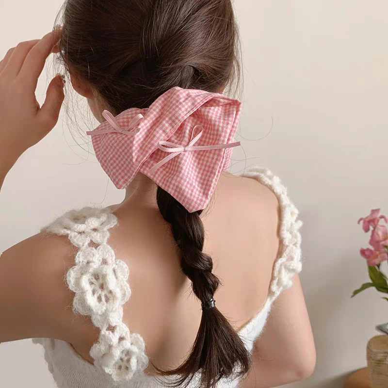 Encaje retro francés, diadema de intestino grueso, mujer 2025, nuevo estilo, cuerda para el cabello, banda de goma, lazo, dulce cuerda para el cabello, accesorios para el cabello