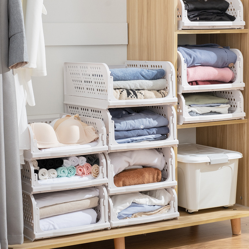 Wardrobe storage artifact layered wardrobe storage box drawer-style dormitory clothes organizer partition clothes storage rack