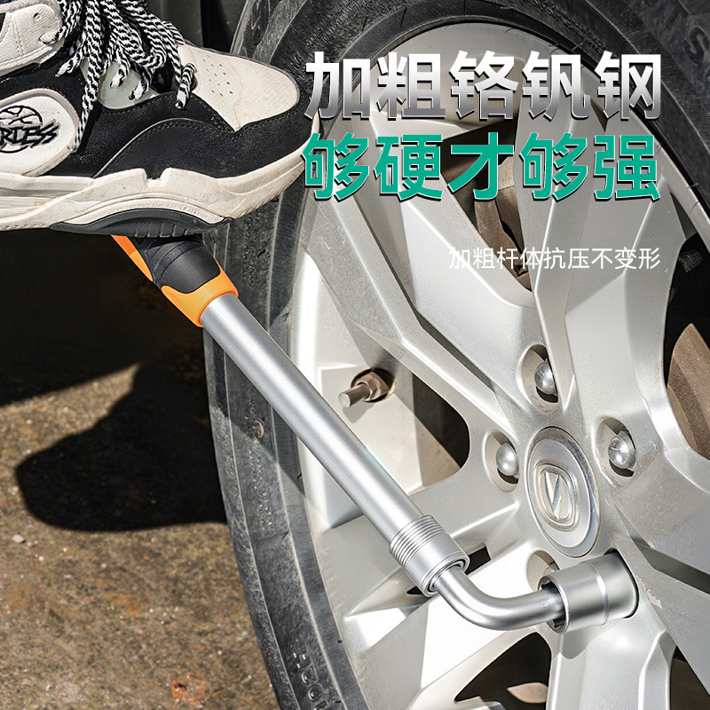 Llave de tubo de desmontaje que ahorra mano de obra Llave de neumático Llave de neumático de automóvil en forma de L retráctil y engrosada