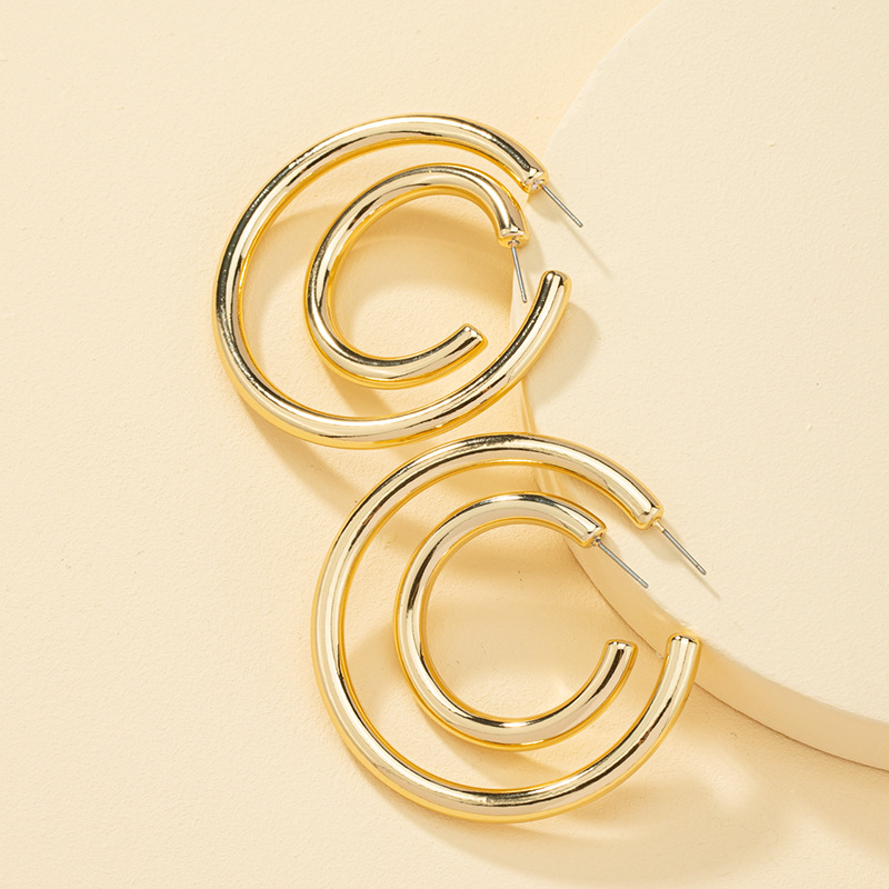 Simple C-shaped Earrings Set display picture 1