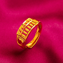 Simple Opened Imitation Ring with Genuine Gold Plating, Hot Selling Gift Ring for Wholesale