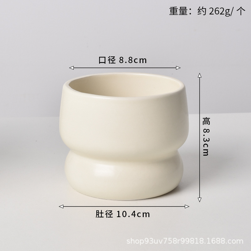 Pot de cerámica crema INS lujo ligero de alto nivel sensación de plantación de orquídeas mariposa simple orquídeas plantación de pot de porcelana blanca Dehua