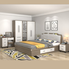 现代套房家具主卧气动储物布艺大床板式全屋成套组合带妆台床头柜