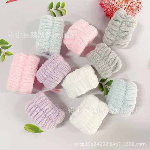 Nueva correa de muñeca de color sólido simple deportes máscara de anillo de muñeca de franela a prueba de sudor para lavado de cara muñeca impermeable especial