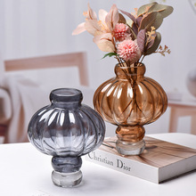 新中式复古创意灯笼玻璃花瓶家居软装餐厅艺术高级感装饰花瓶摆件