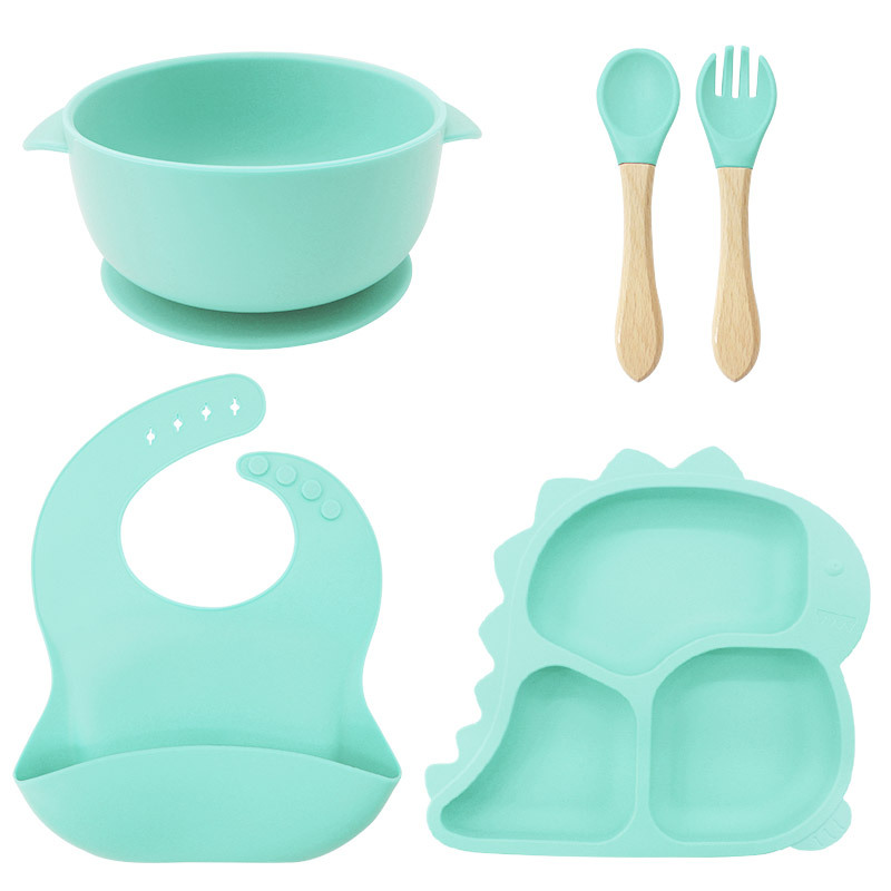 Baby Products Factory Vajilla para bebés Juego de vajilla de silicona para recién nacidos Juego de vajilla para niños de dibujos animados Juego de complementos alimenticios