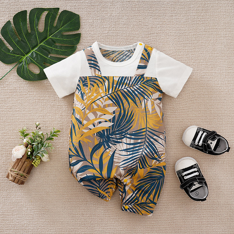 Fake two-piece baby one-piece summer sho...