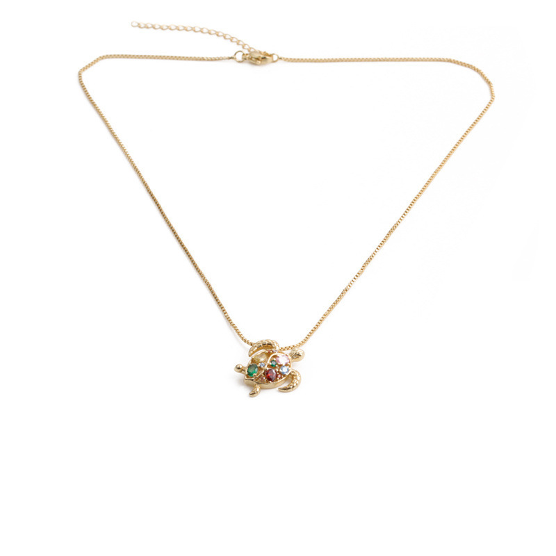 fashion golden butterfly copper inlaid zircon necklacepicture11
