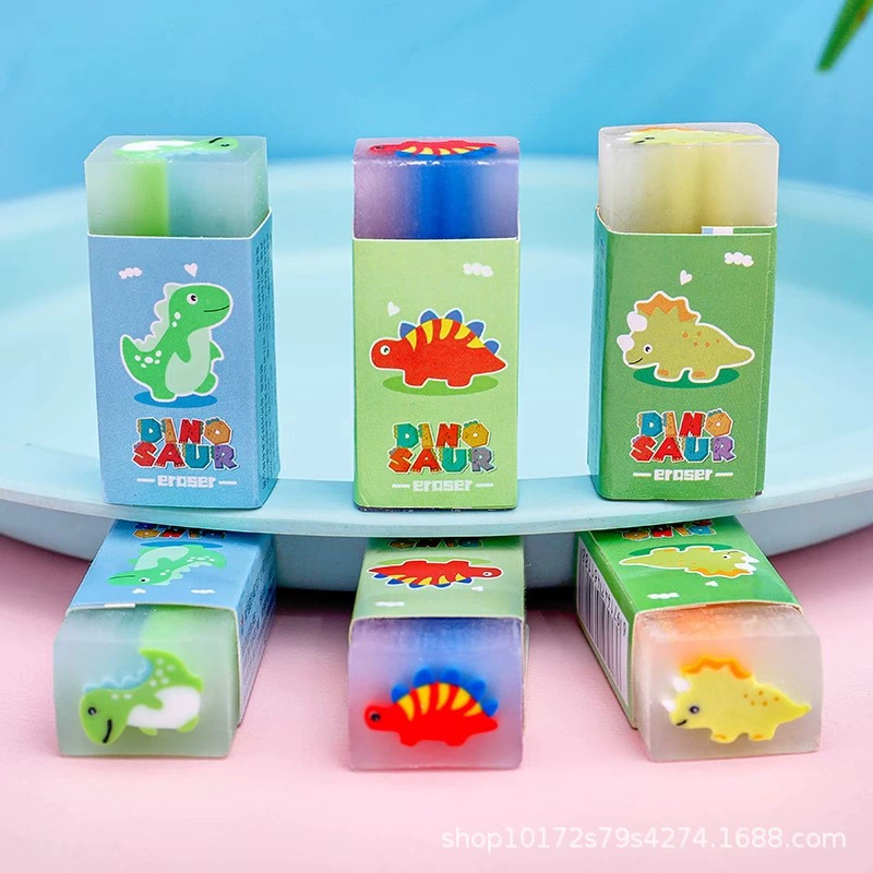 Cute cartoon eraser for students, dinosaur, pencil, E18