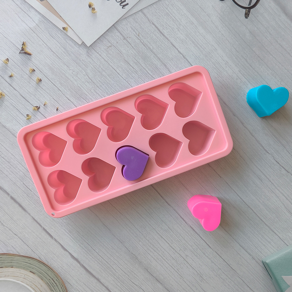 Heart Shape, Solid Color Pattern Simple Style Heart Shape Solid Color Silica Gel Ice Tray 1 Piece