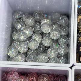 通孔透色闪片彩色圆珠串珠手工diy饰品链包链挂件材料钮扣