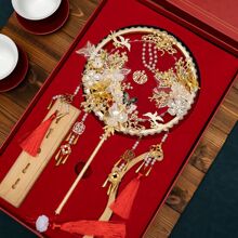 新娘团扇结婚礼物材料包闺蜜古风喜扇出嫁diy扇婚礼团扇婚扇送人