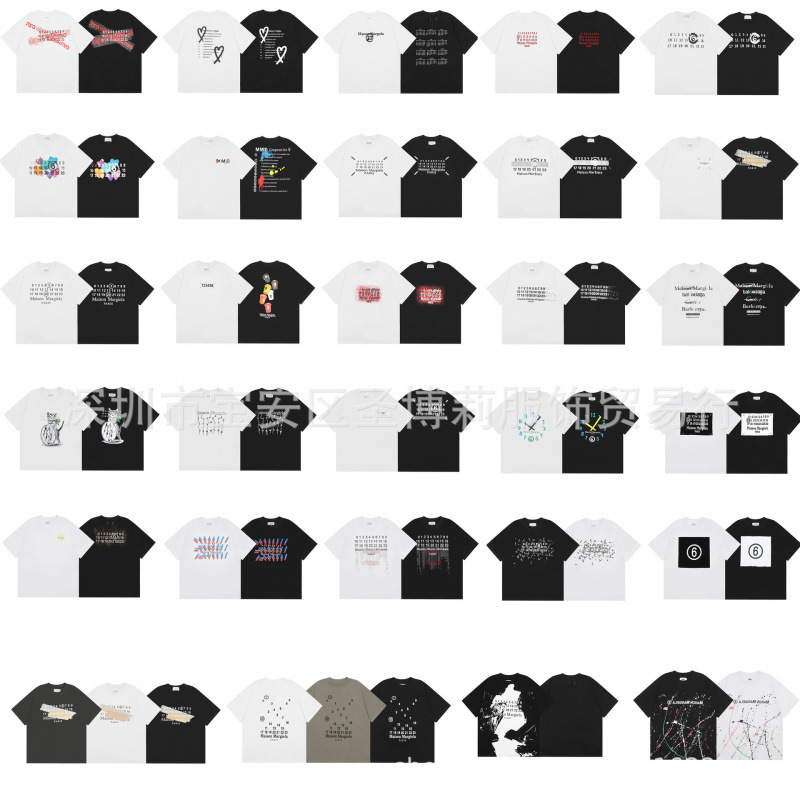 クロスボーダー メゾン マルジェラ マルジェラ デジタル プリント MM6 ピュアコットン 高品質 メンズ Tシャツ レディース 半袖 トレンド|undefined