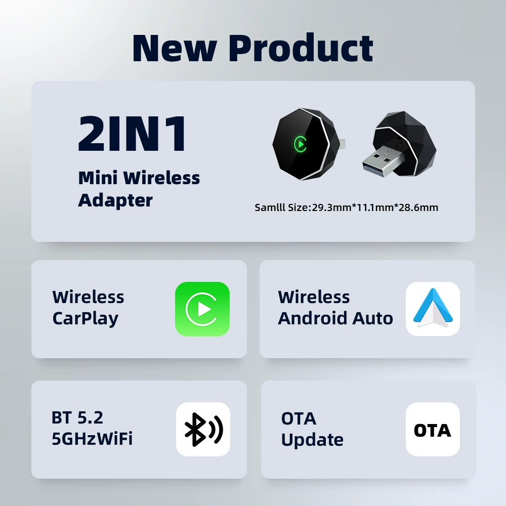 Хит-продаж: портативный мини-бокс для автомобиля Smart Apple CarPlay проводной/беспроводной переходник