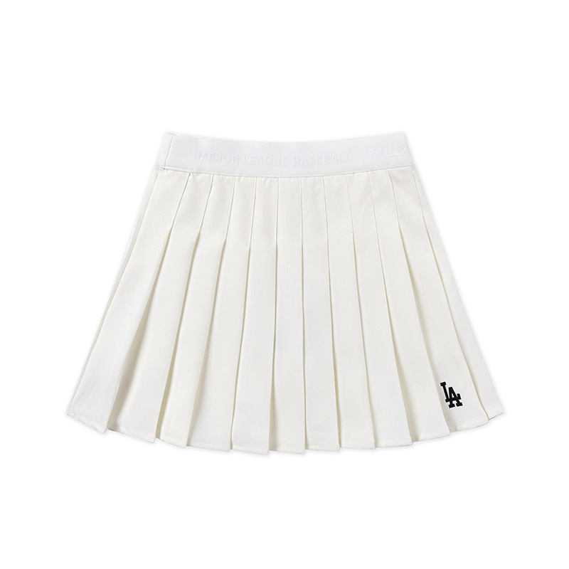 MLB 쇼트 스커트 트렌디 브랜드 여름 새로운 간단한 스타일 작은 라벨 편지 자수 캐주얼 스포츠 올 매치 여자 주름 치마