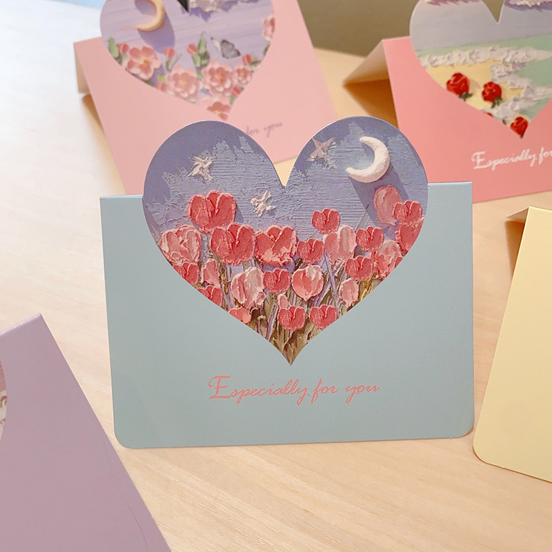 Simple Style Heart Shape Paper Daily Party Card display picture 3