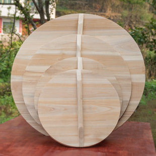 Handmade Fir Pot Lid, Steamed Rice Wooden Barrel Lid, Stir-Frying Iron Pot Lid, Household Old-Fashioned Solid Wood Pot Lid, Wood Wooden Weiyan